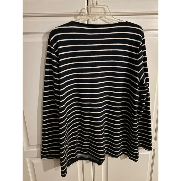 J Crew Mercantile Womens‎ Striped Long Sleeve Top XL Navy White Casual Comfort - Image 5