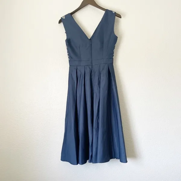 NWT CHI CHI LONDON Appliqué Fit Flare Party Dress Navy 4 - Image 10