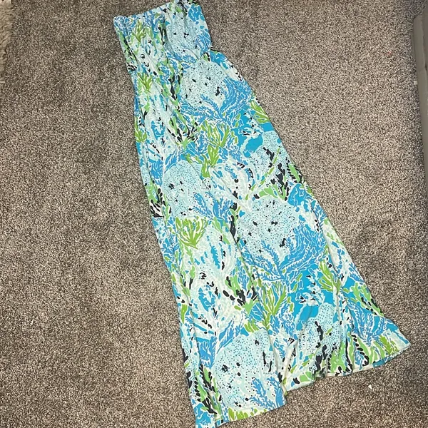 Lilly Pulitzer let’s cha cha strapless maxi dress size xs - Image 2