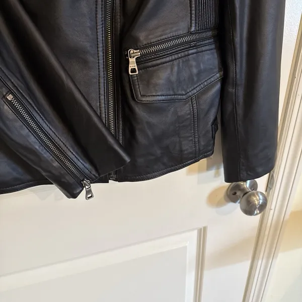 Blackey Women's Lamb Black Leather Nappa Moto Jacket Size 77 Medium - Image 2
