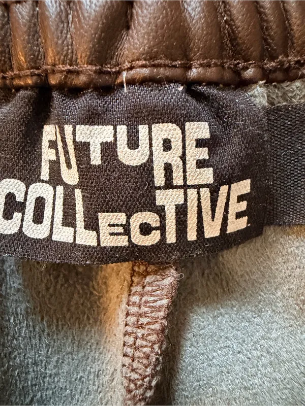 Women's Mid-Rise Wide Leg Faux Leather Pull-On Pants - Future Collective NWOT - Image 3