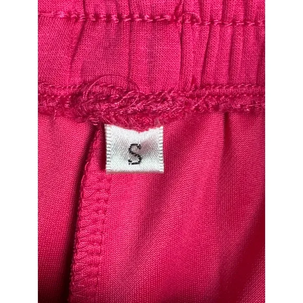 Pink Half Zip Sleeveless Cropped Sweatshirt & High Waisted Shorts Set Size Small - Image 10
