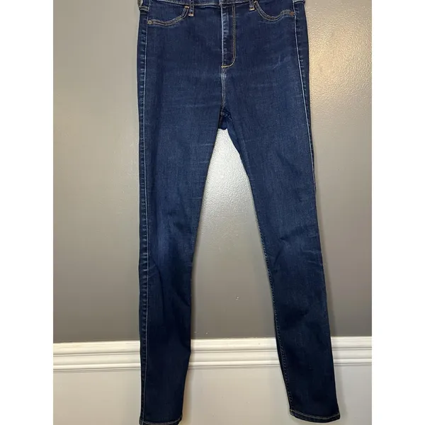 Abercrombie & Fitch Jeans Womens 6 28 Dark Wash Skinny Mid Rise Stretch Denim - Image 2