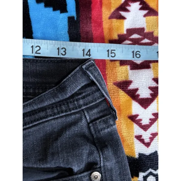 Levi's 505 Straight‎ Leg Mid Rise 9" Skinny Black Jean Size 6 Pockets Logo - Image 8