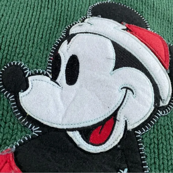 Disney Mickey Mouse Felted Applique Cotton Sweater L - Image 3