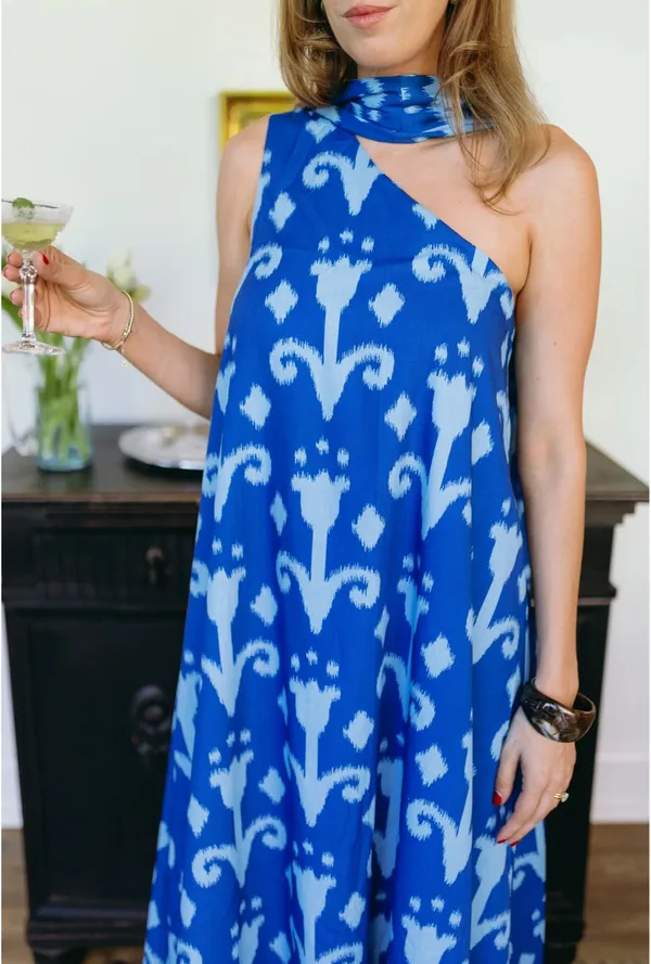 Vestique Lottie Blue One Shoulder Maxi Dress - Image 5