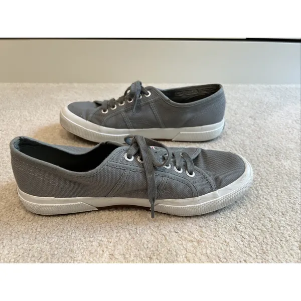 Superga 2750 Cotu Classic Gray Canvas Low Top Sneakers Mens 7.5 Women 9 Skate - Image 4