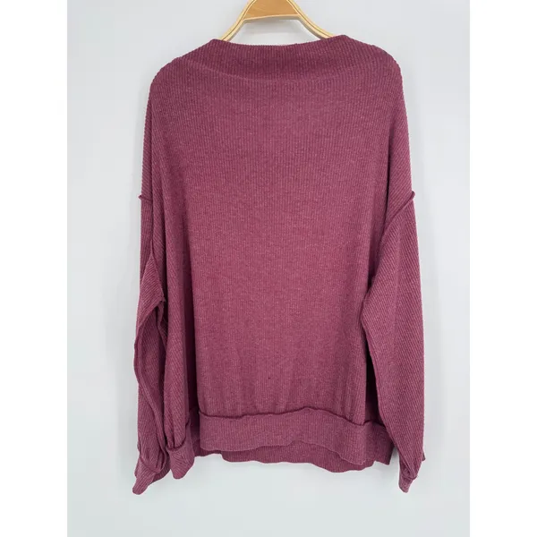 Free People We The Free South Side Thermal Top Size Medium Boho Oversized Ribbed - Image 9