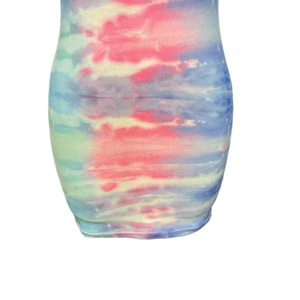 Superdown Morgan‎ Strapless Mini Dress Blue Pink Tie Dye Size XS - Image 7