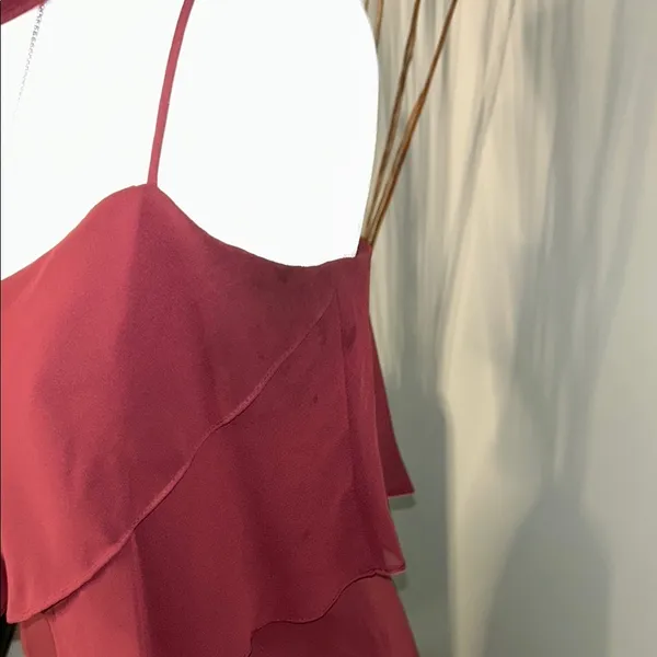 Mori Lee Elegant Burgundy Evening Gown - Image 4