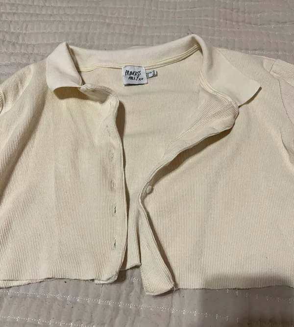 Princess Polly White Cropped Cardigan - Image 2
