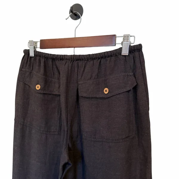 Roxy Lyla Low Rise Drawstring Pull-On Linen Wide Leg Pants - Image 8