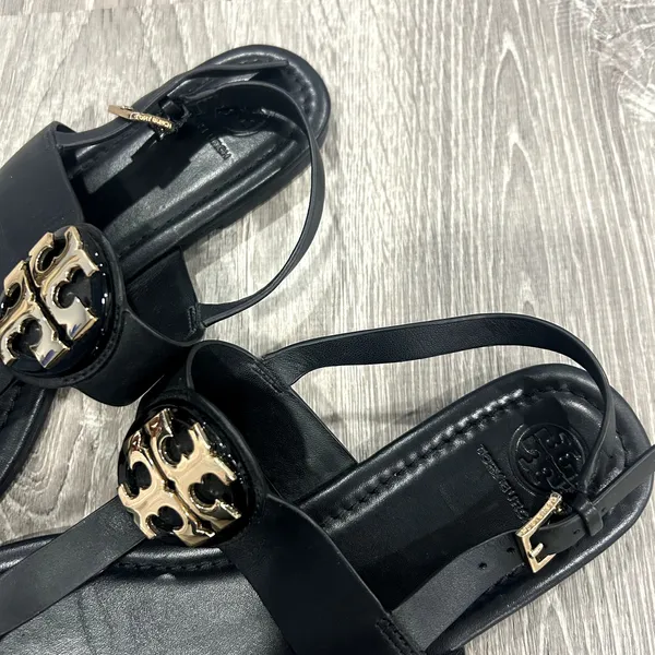 Tory Burch Black Bryce Logo Thong Sandal Size 10.5 - Image 3