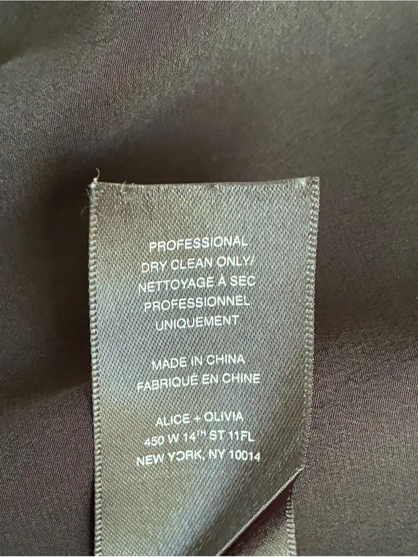 Alice + Olivia AIR by Stacey Bendet 100% silk black blouse minimalist classic SP - Image 8