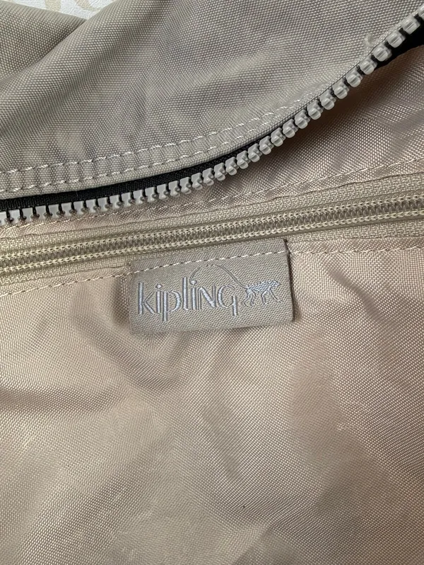 Kipling Gray and Purple Large Nylon Tote Bag - Image 6