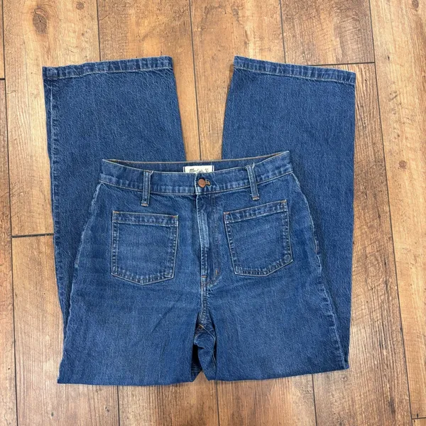 Madewell The Perfect Vintage Wide-Leg Jean Patch Pockets Sz 28 Caronia Wash $128 - Image 3