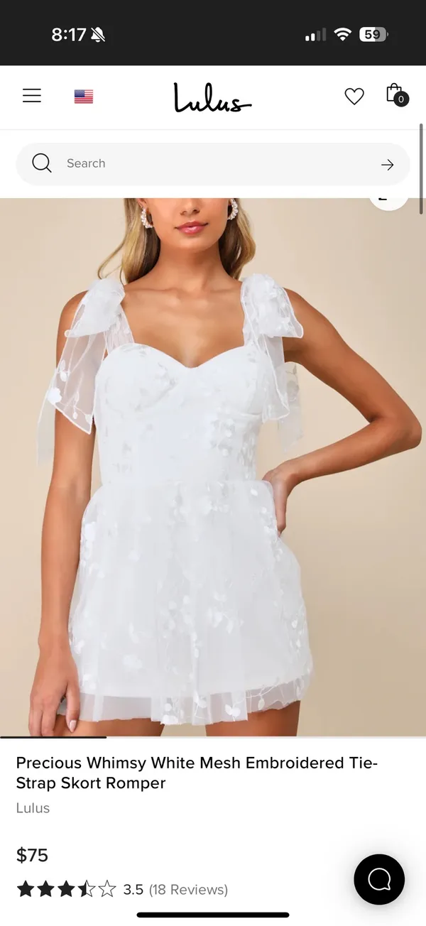 Lulus Tie Strap White Romper  - Image 3