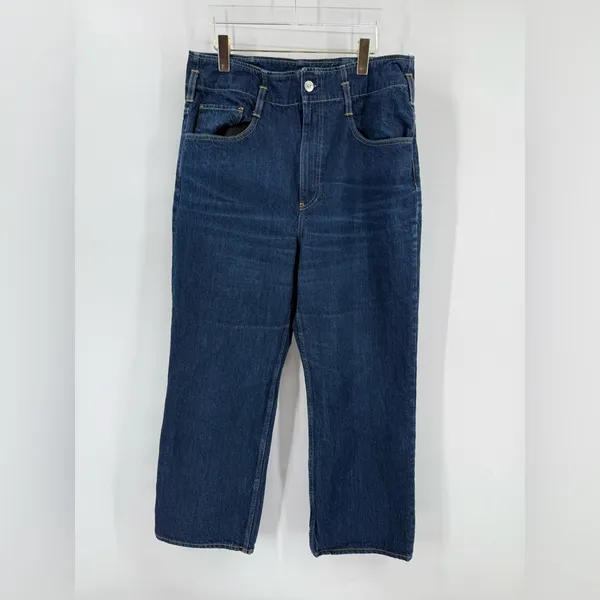 3x1‎ Kelly Paperbag Waist Dark Denim Crop Jeans Size 32 - Image 7