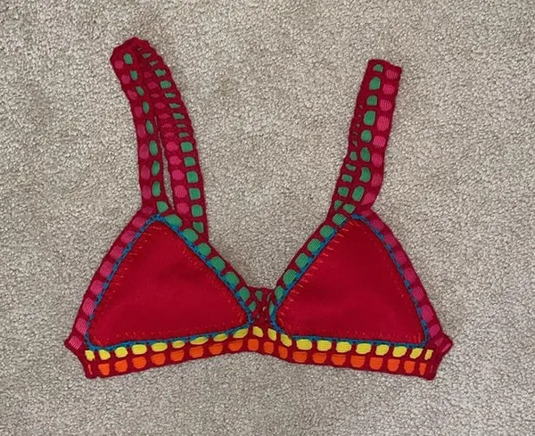 Luxsea swimwear red crochet bikini top - Image 2