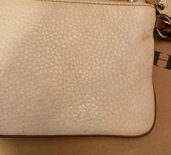 Coach Leather Cream & Brown Wristlet - Image 9