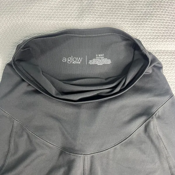 a:glow Active Maternity‎ Leggings Gray Over the Belly Cropped Athletic Pants S - Image 3