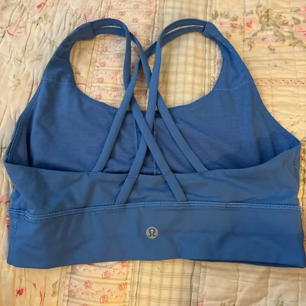 Lululemon Blue Sports Bra with Criss-Cross Straps and Medium Support - Image 2
