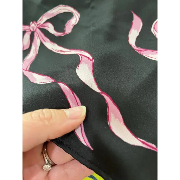 Victoria Secret Stain Open Back Black & Pink Bow‎ Cami Size XL - Image 9