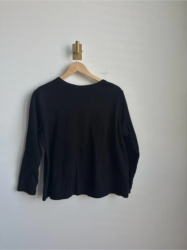Vintage Women's Halloween Black Embroidered Cat Pumpkin Long Sleeve Top 1X - Image 6