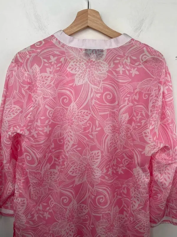 Jones New York Pink & White Floral Split-Neck Tunic - Image 11