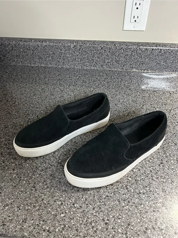 UGG Black Suede Slip-On Platform Loafers - Image 6