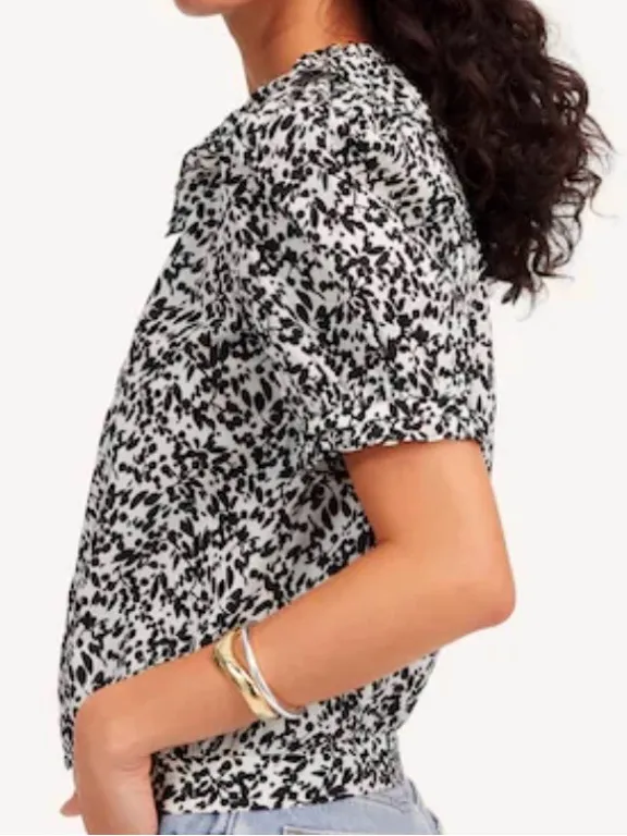 Like New Madewell Ruffle Floral Button Front Top Size Large - Image 3