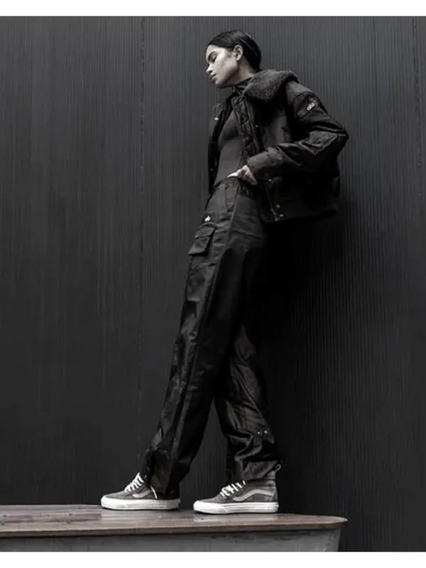 Alo Blaze Trouser Pants Black High-Rise Waist Cargo Windbreaker Hiking Edgy S - Image 5