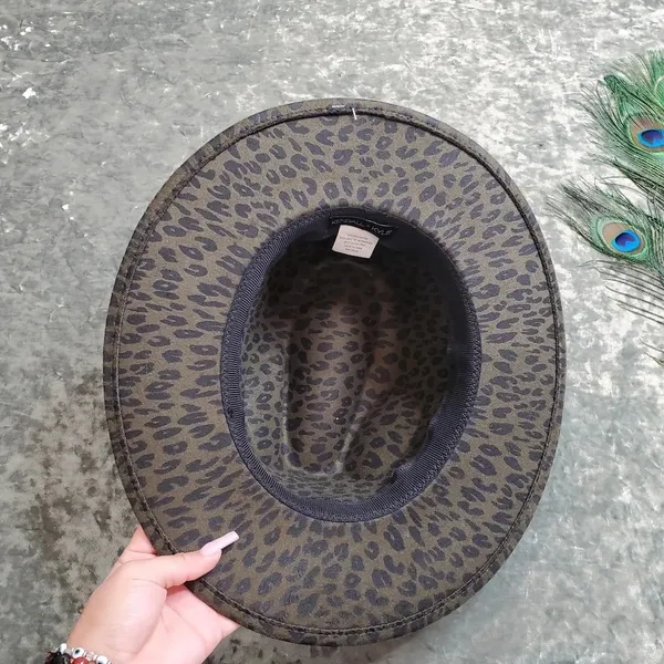 Kendall‎ & Kylie Leopard Green Fedora Hat - Image 4
