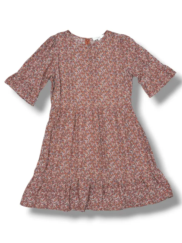 Loft Ditsy Floral Print Tiered‎ Babydoll Dress Rust Orange 12 Boho Cottagecore - Image 13