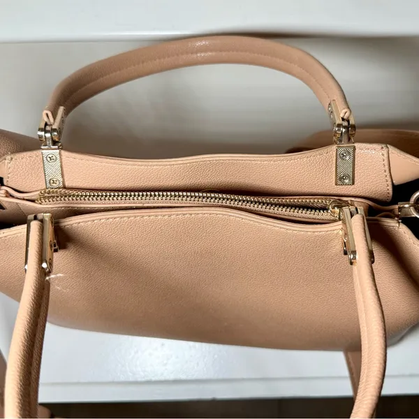 Tan Fashion Shoulder & Crossbody Bag with Gold Hardware - Image 7