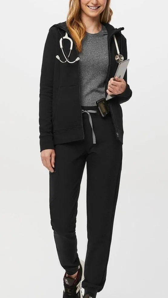 FIGS Black Women's Zip-Up Hoodie - Image 2