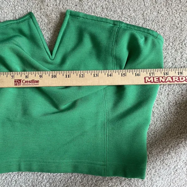 Maeve by Anthropologie Corset Style Crop Top Strapless Green Women's Size Large - Image 9