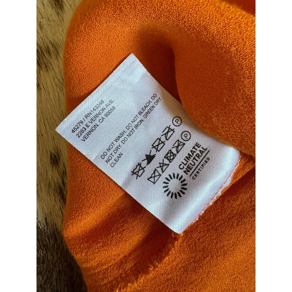 Reformation Marlowe mini dress In Orange‎ Size Large Side Slit - Image 6