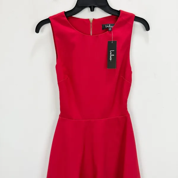 Lulus Just Us Red Skater Mini Dress Sleeveless A Line Backless Cutout XS NWT - Image 6