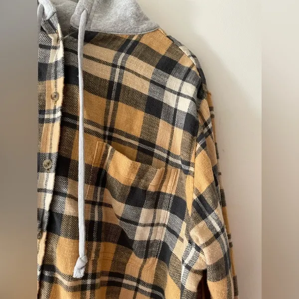 American Eagle Plaid‎ Hoodie Jacket - Image 5