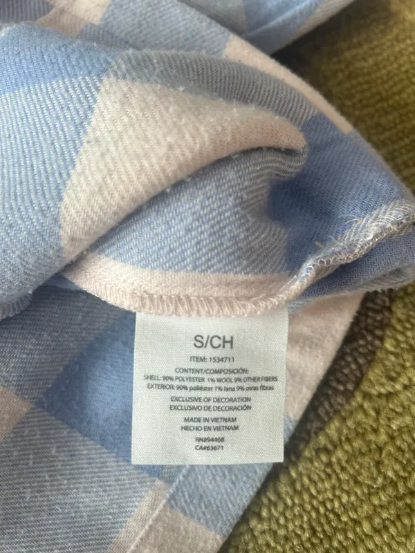 HFX Costo Shacket Shirt Jacket Plaid Flannel Light Blue White Women’s Size Small - Image 5