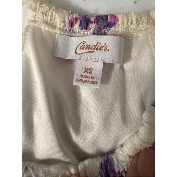 Candie’s White Floral Lace Halter Dress XS - Image 7
