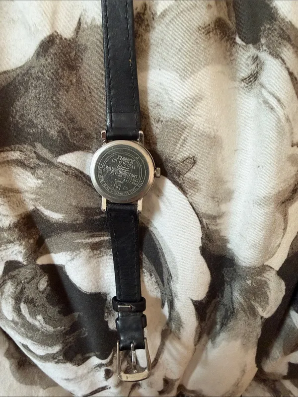 Indiglo by Timex Quartz Women’s Silver-Toned Black Leather Wrist Watch - Image 4