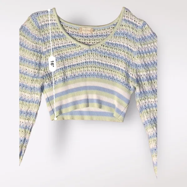 Altar’d State Cropped Briella Knit‎ Striped Sweater Womens Size S - Image 3