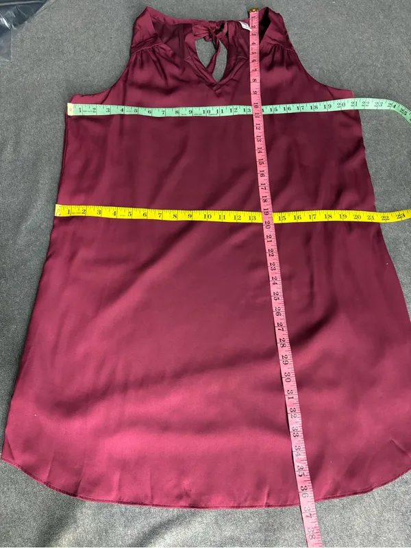 Old Navy Sleeveless V-Neck Bow-Back Shift Dress - Wine Size L - Image 4
