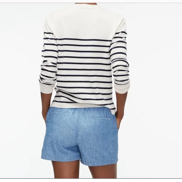 J Crew Point Sur Chambray Seaside Short in Linen Blend White Size Small NWT - Image 6