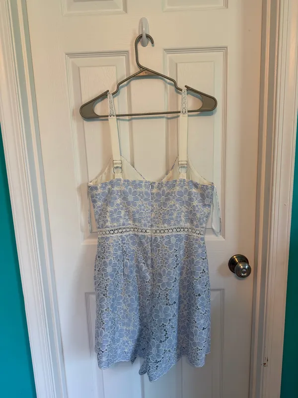 Just Me Blue Floral Romper - Image 2