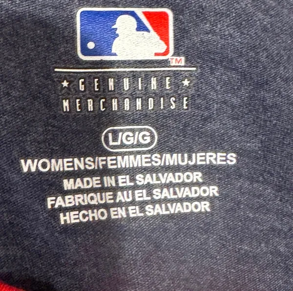 Genuine Merchandise Retro Cleveland Indians Ringer TShirt Blue White Red L MLB Baseball - Image 5