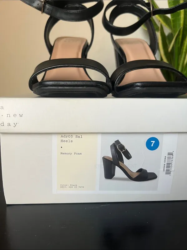 a new day Black Ankle-Strap Block Heel Sandals - Image 2