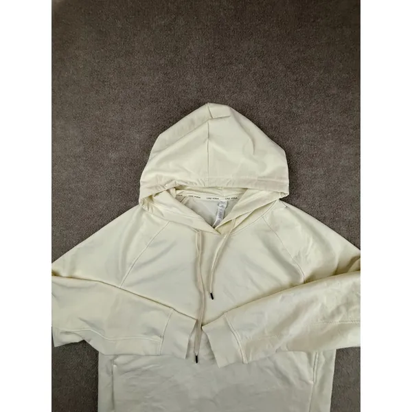 CRZ YOGA Womens Cream Raglan Sleeve Pullover Hoodie Sweatshirt Ivory Large - Image 3